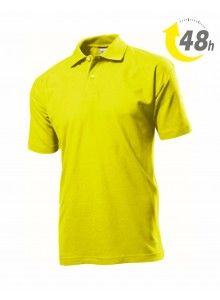 Unisex piqué tenisz póló, citromsárga - 48 órán belül Önnél!*